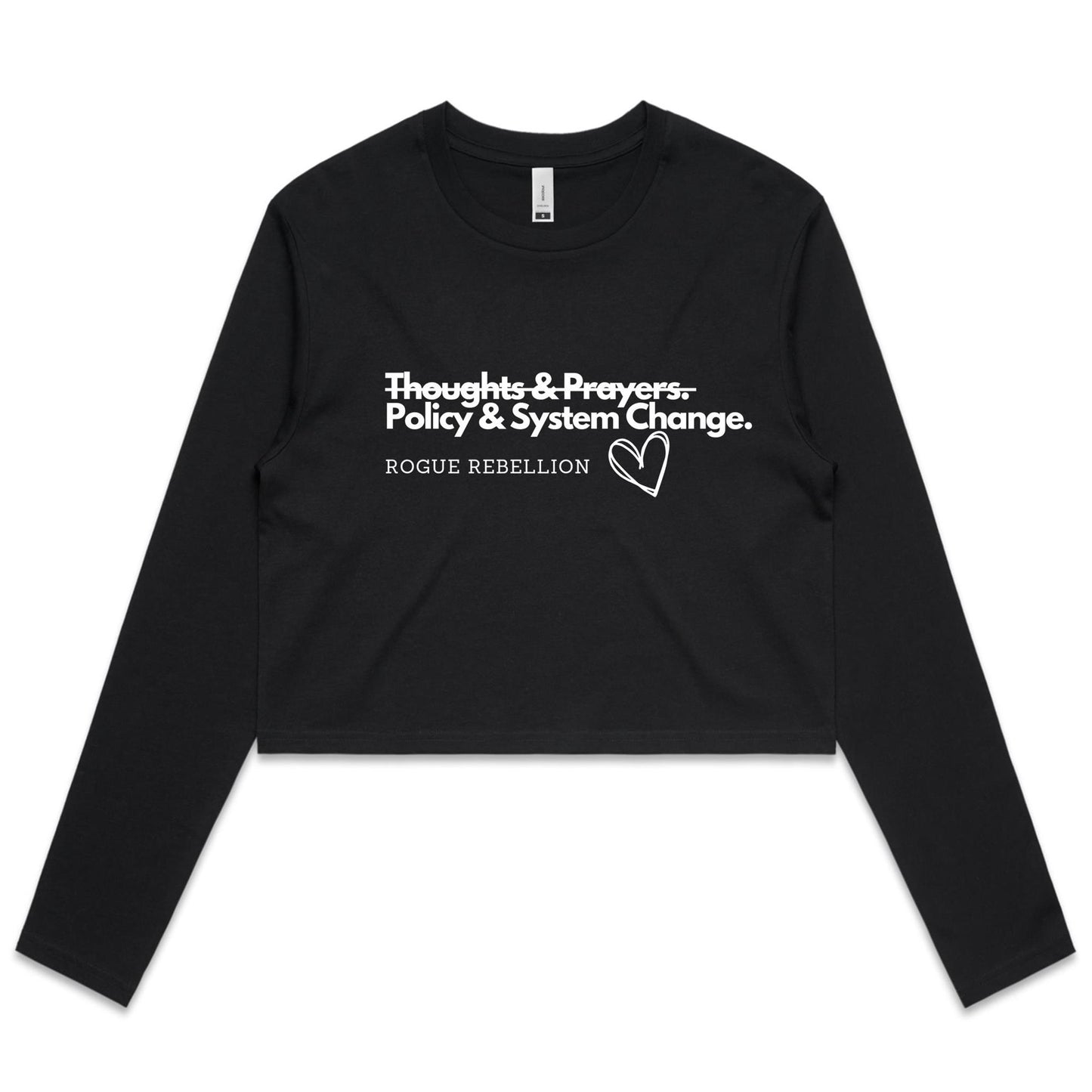 Policies & System Change - Women's Long Sleeve Crop Tee