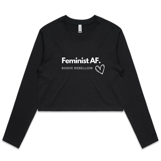 Feminist AF - Women's Long Sleeve Crop Tee