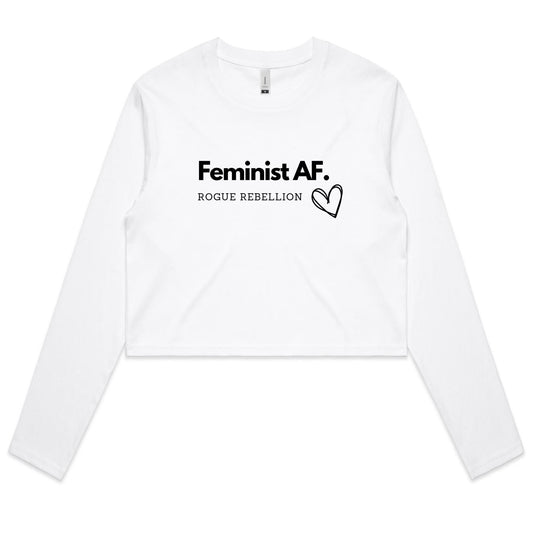 Feminist AF - Women's Long Sleeve Crop Tee